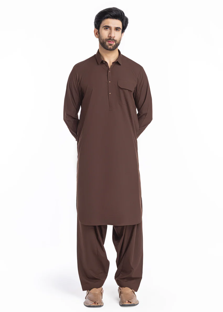 Brown-Blended-Shalwar Suit - (MP2PSBW25BM9O5) - Image 7