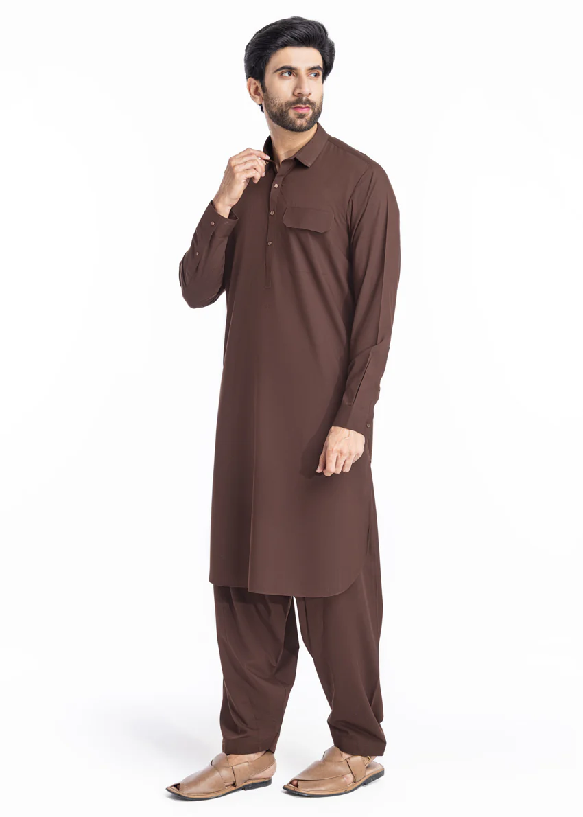 Brown-Blended-Shalwar Suit - (MP2PSBW25BM9O5) - Image 8