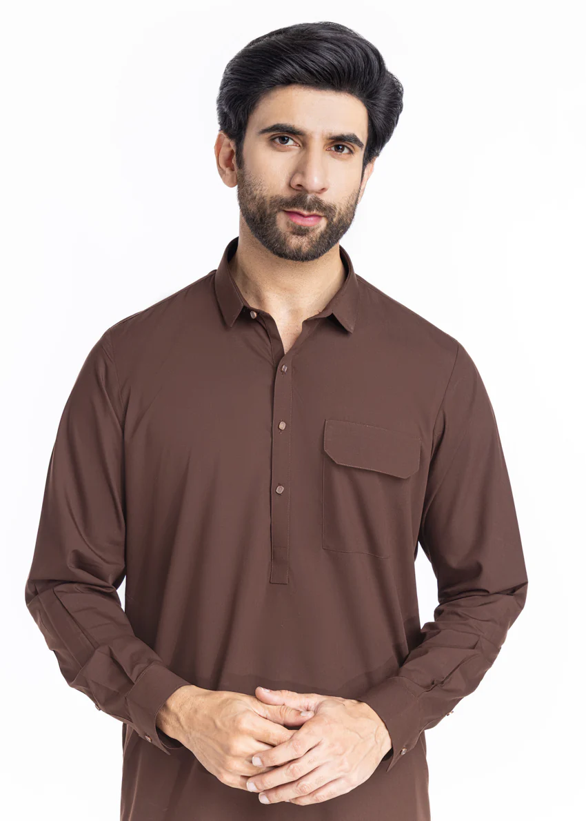 Brown-Blended-Shalwar Suit - (MP2PSBW25BM9O5) - Image 9