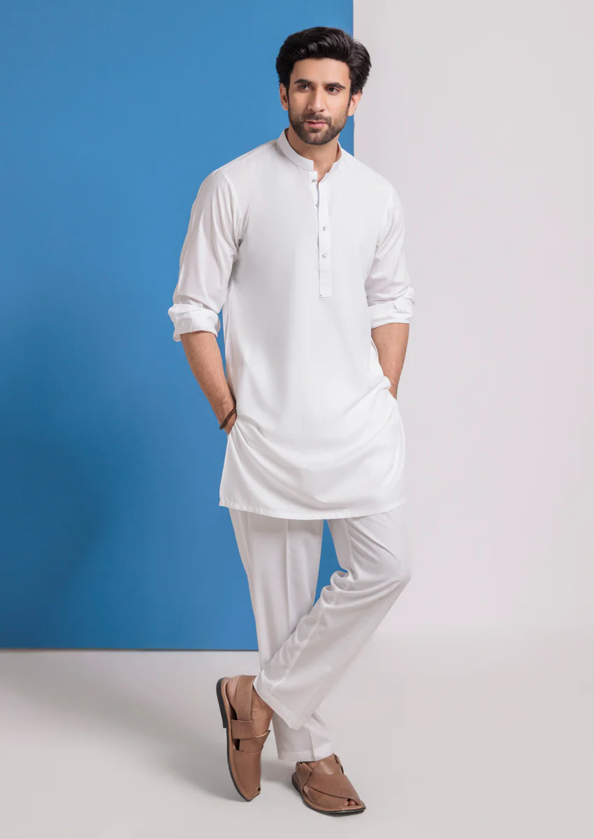 O-White-Blended-Kurta Trouser - (MPS25KPS2038) - Image 4