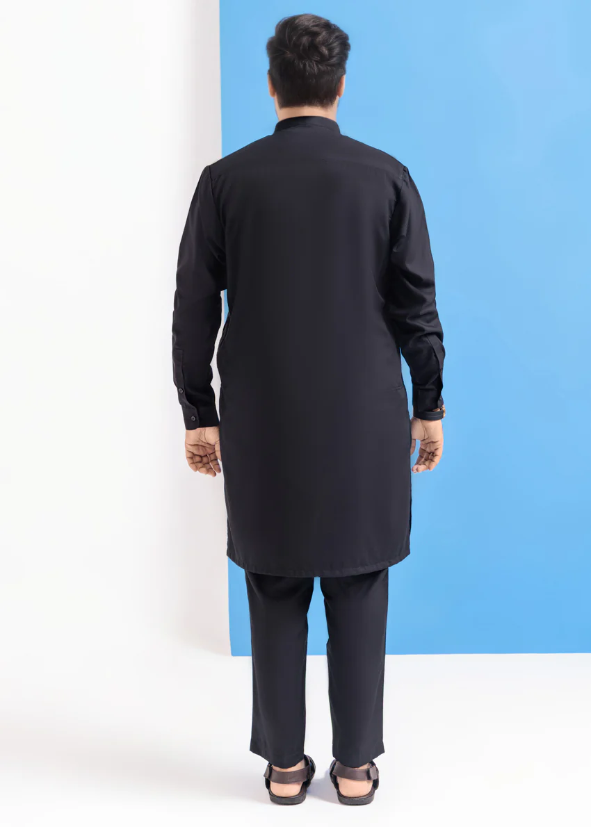 Black-Blended-Kurta Trouser - (MPS25KPS2040) - Image 2