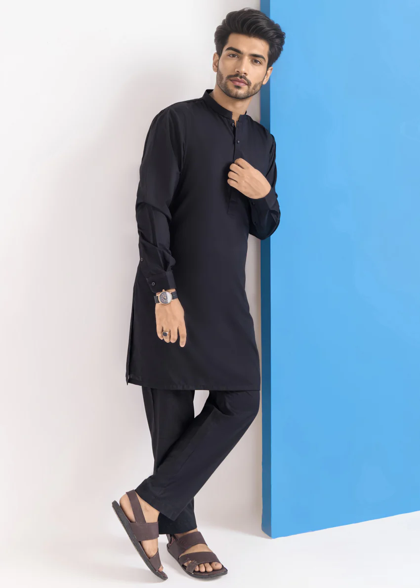 Black-Blended-Kurta Trouser - (MPS25KPS2040) - Image 5