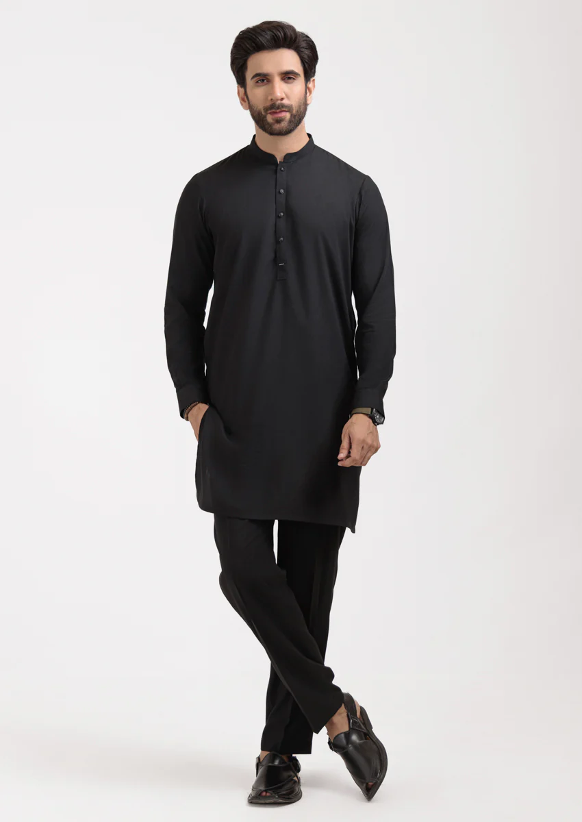 Black-Blended-Kurta Trouser - (MPS25KPS2042) - Image 3