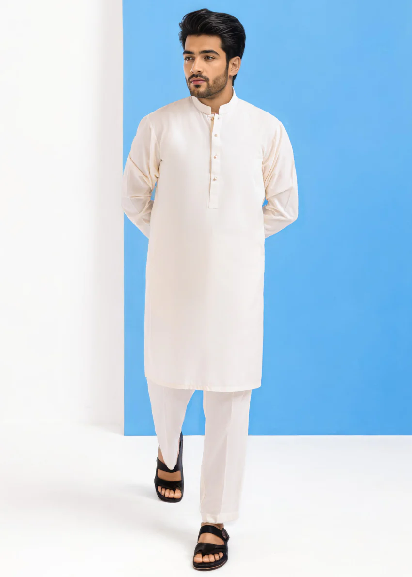Cream-Blended-Kurta Trouser - (MPS25KPS2045) - Image 3
