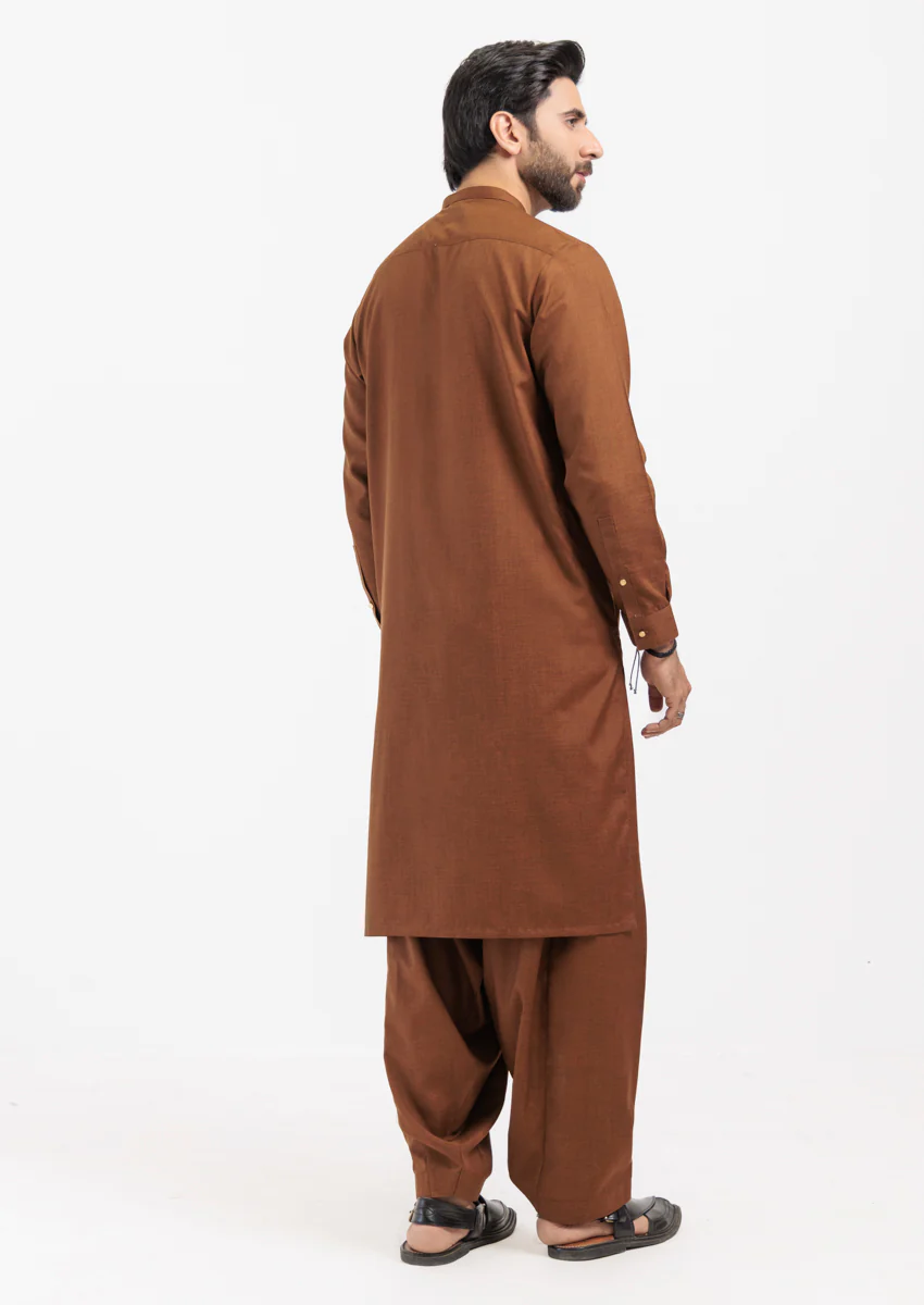 Brown-Blended-Kurta Shalwar - (MPS25KSE2061) - Image 2