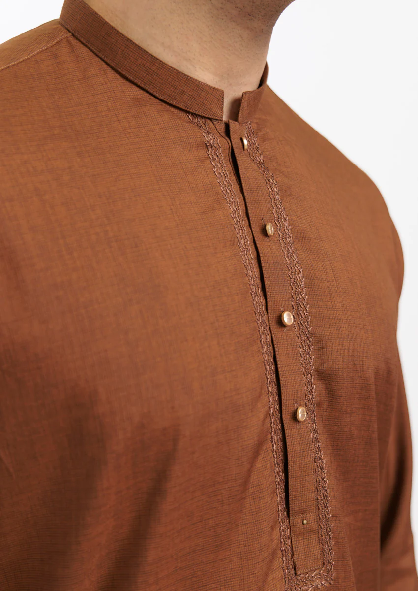 Brown-Blended-Kurta Shalwar - (MPS25KSE2061) - Image 6