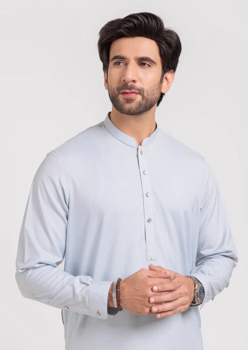 P-Blue-Blended-Kurta Shalwar - (MPS25KSE2063) - Image 3