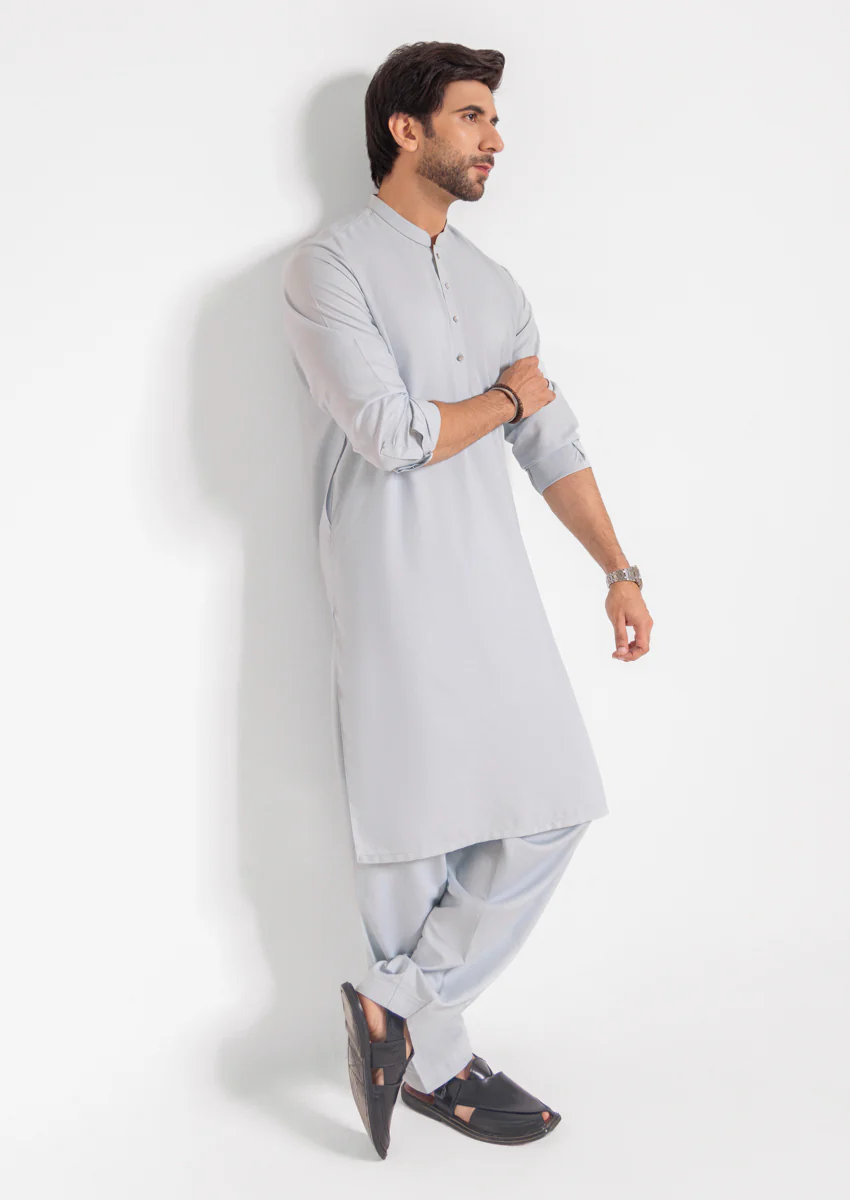 P-Blue-Blended-Kurta Shalwar - (MPS25KSE2063) - Image 4