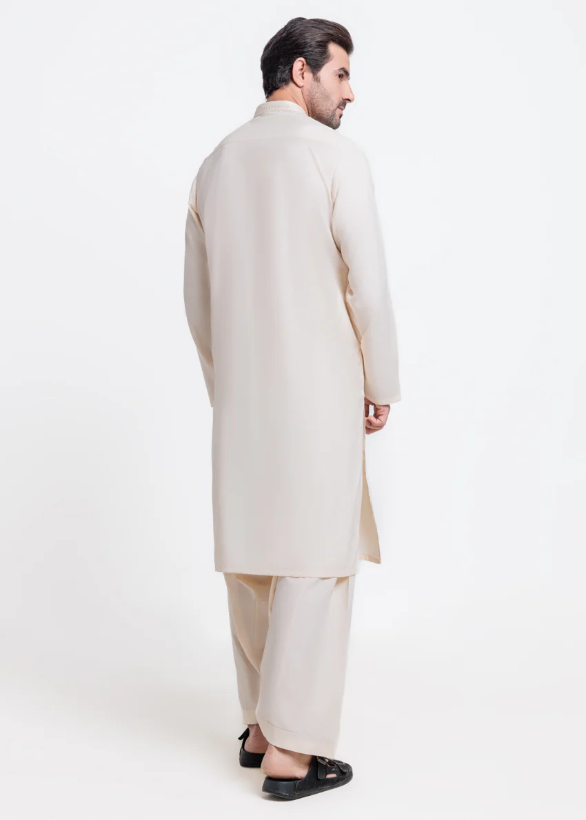 Cream-Blended-Kurta Shalwar - (MPS25KSE2065) - Image 2