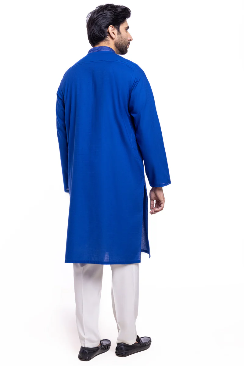 Blue-Cotton-Kurta - (MPS25KUE1101) - Image 2