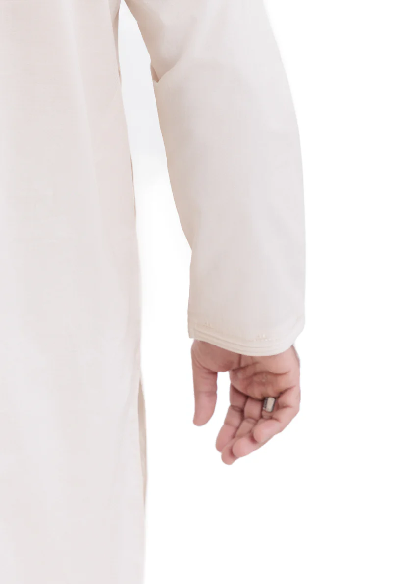 Beige-Dobby-Kurta - (MPS25KUE1103) - Image 5