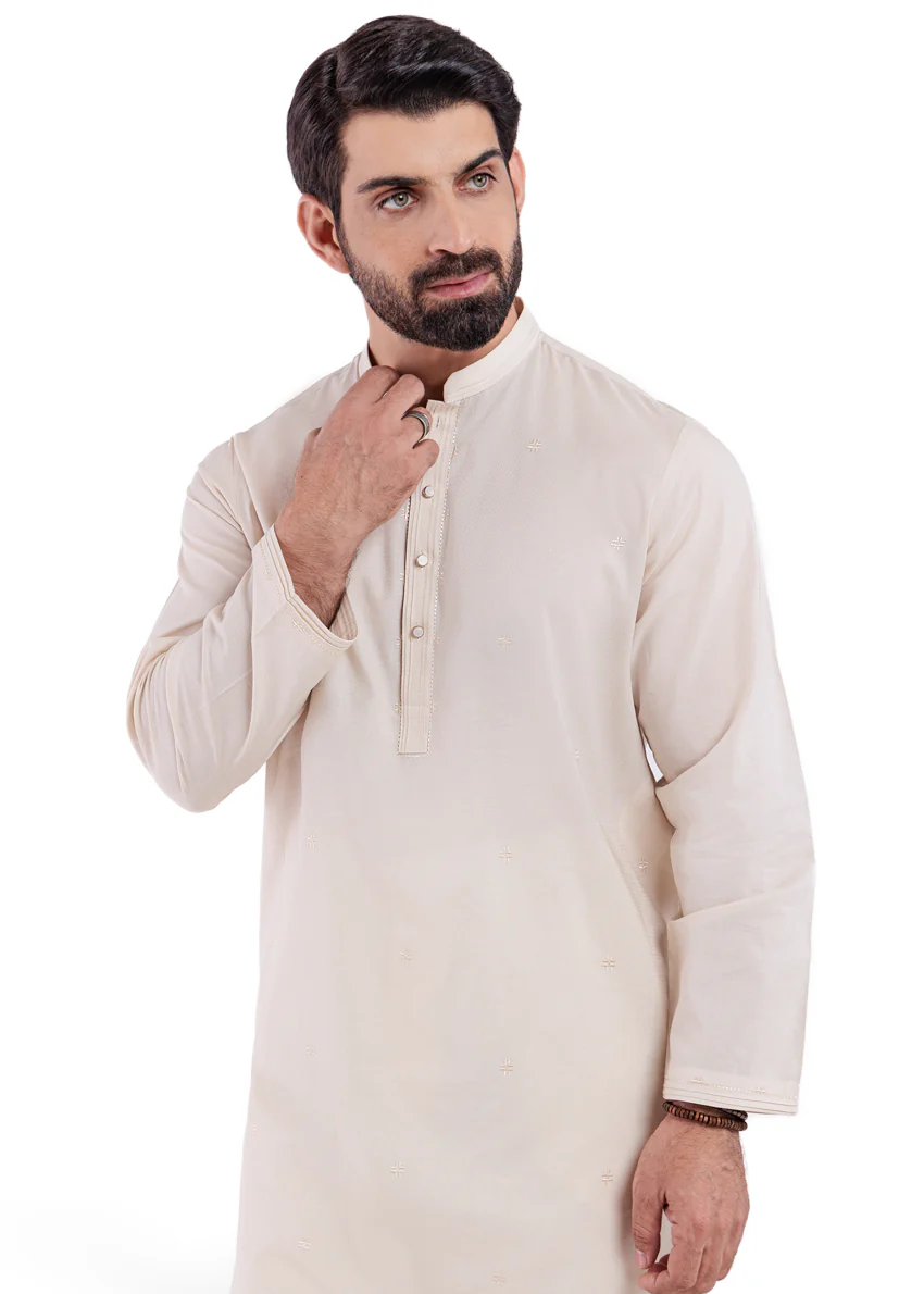 Beige-Dobby-Kurta - (MPS25KUE1103) - Image 6