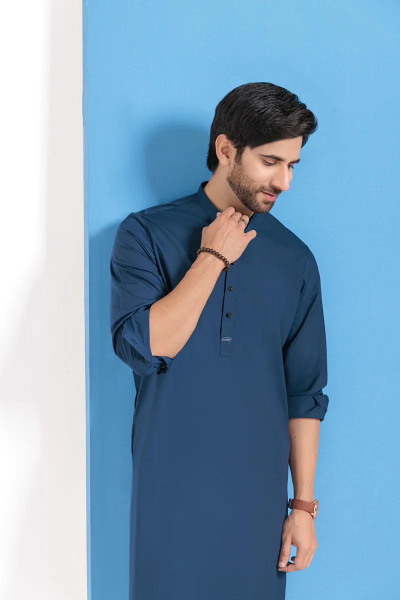 Navy-Blended-Shalwar Suit - (MPS25SSE2046) - Image 4