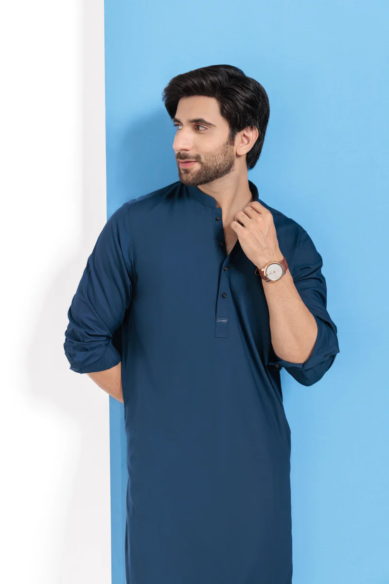Navy-Blended-Shalwar Suit - (MPS25SSE2046) - Image 5