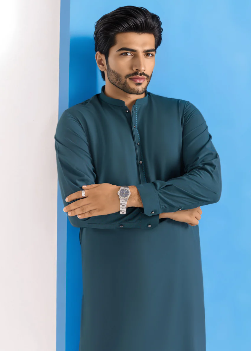 D-Green-Blended-Shalwar Suit - (MPS25SSE2047) - Image 4