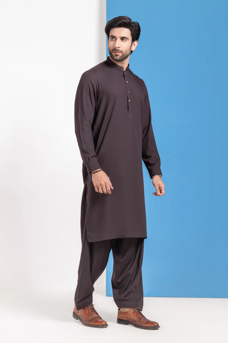 D-Brown-Blended-Shalwar Suit - (MPS25SSE2050) - Image 3