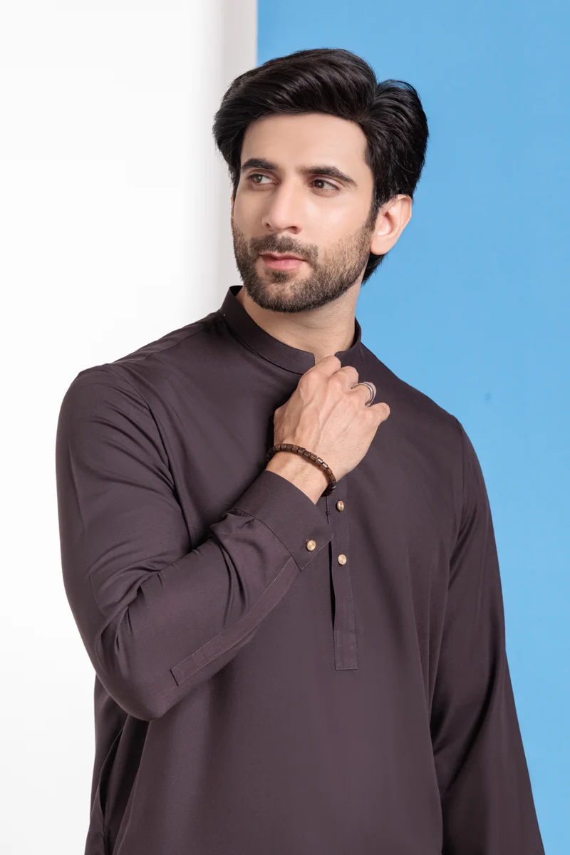 D-Brown-Blended-Shalwar Suit - (MPS25SSE2050) - Image 4