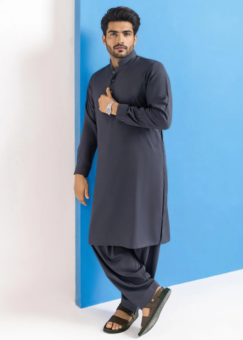 C-Grey-Blended-Shalwar Suit - (MPS25SSE2052) - Image 3