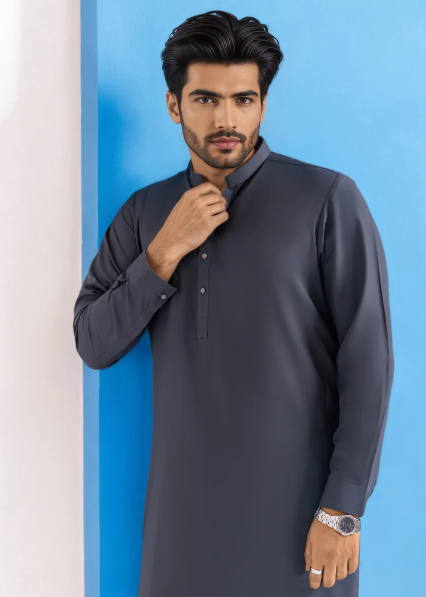 C-Grey-Blended-Shalwar Suit - (MPS25SSE2052) - Image 4