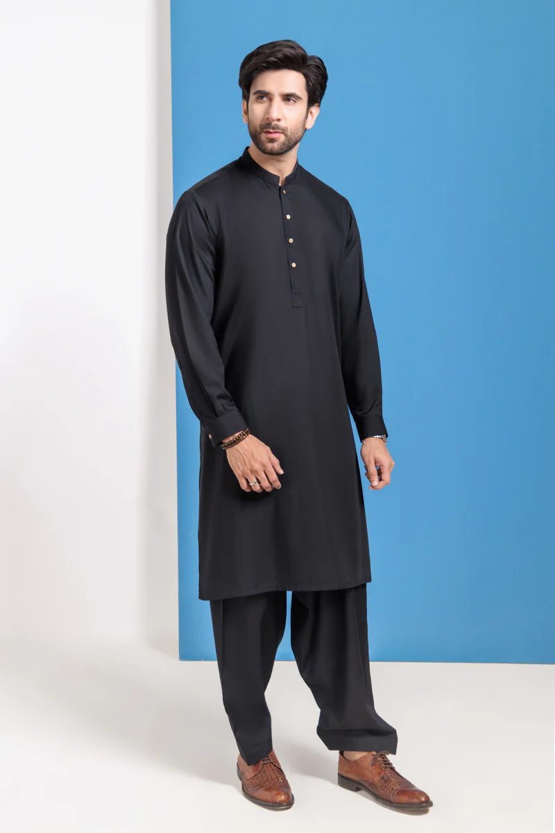 Black-Blended-Shalwar Suit - (MPS25SSE2053) - Image 3