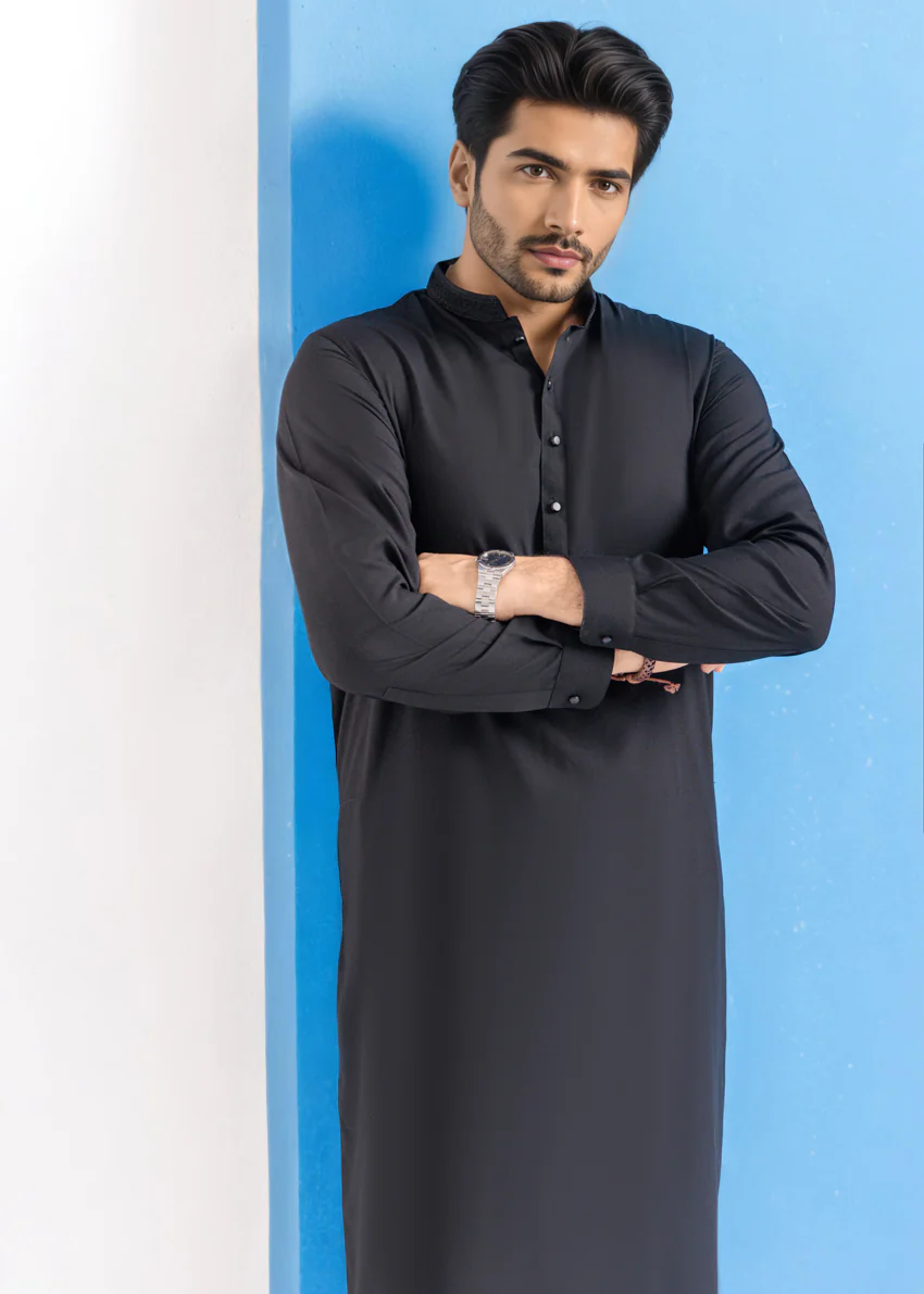 Black-Blended-Shalwar Suit - (MPS25SSE2055) - Image 5