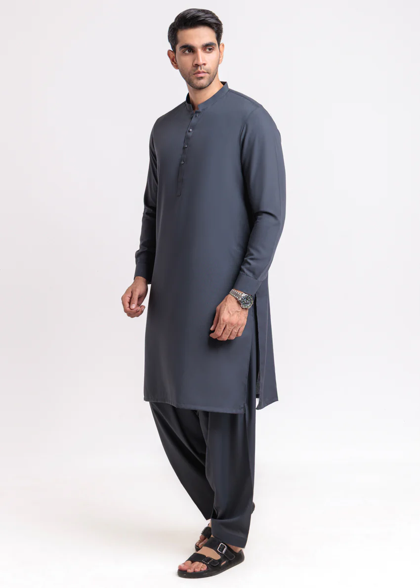 Grey-Blended-Shalwar Suit - (MPS25SSE2070) - Image 4