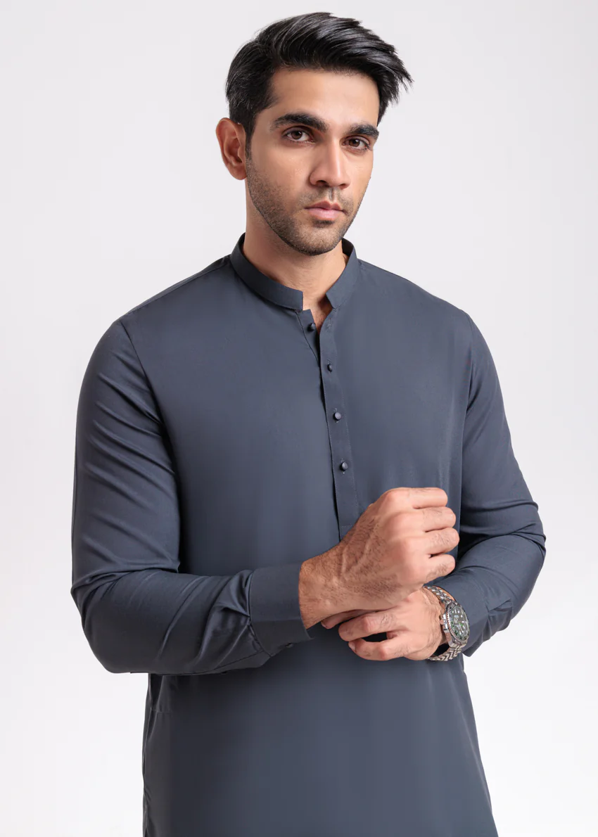 Grey-Blended-Shalwar Suit - (MPS25SSE2070) - Image 6