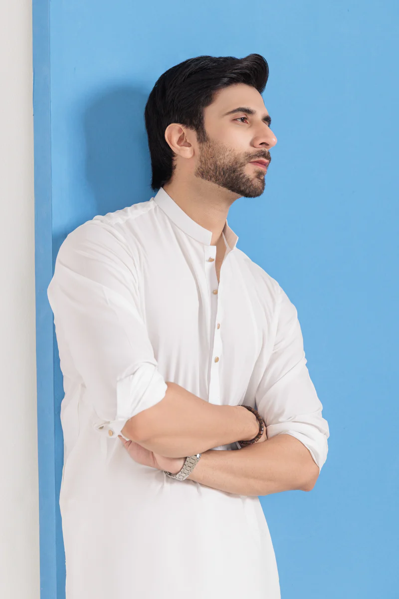 O-White-Cotton-Shalwar Suit - (MPS25SSE2073) - Image 5