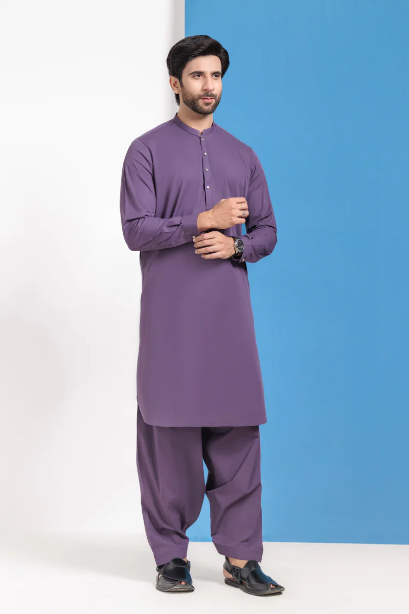 Purple-Blended-Shalwar Suit - (MPS25SSS2020) - Image 3