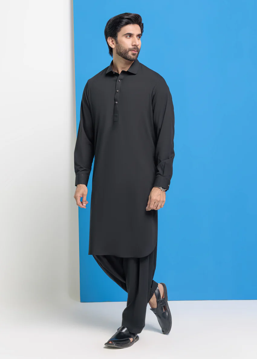 Black-Blended-Shalwar Suit - (MPS25SSS2048) - Image 3