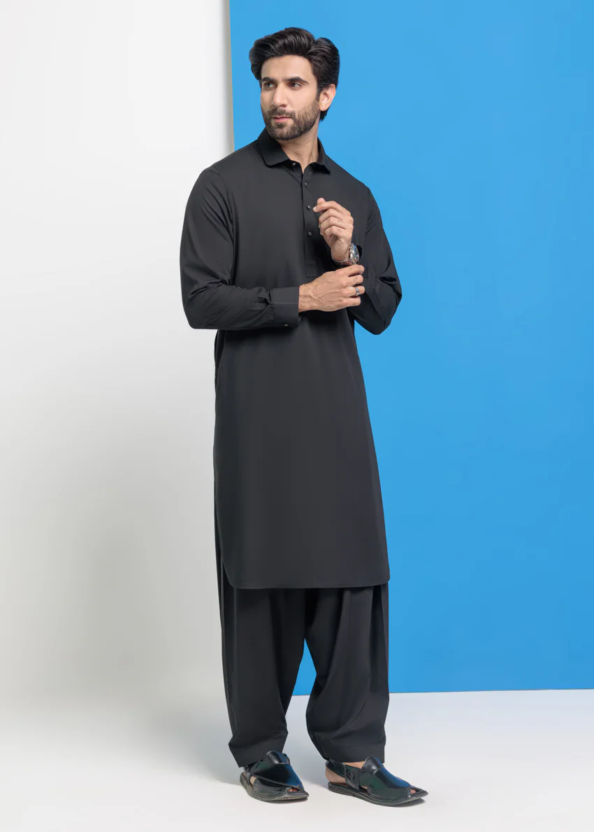 Black-Blended-Shalwar Suit - (MPS25SSS2048) - Image 4