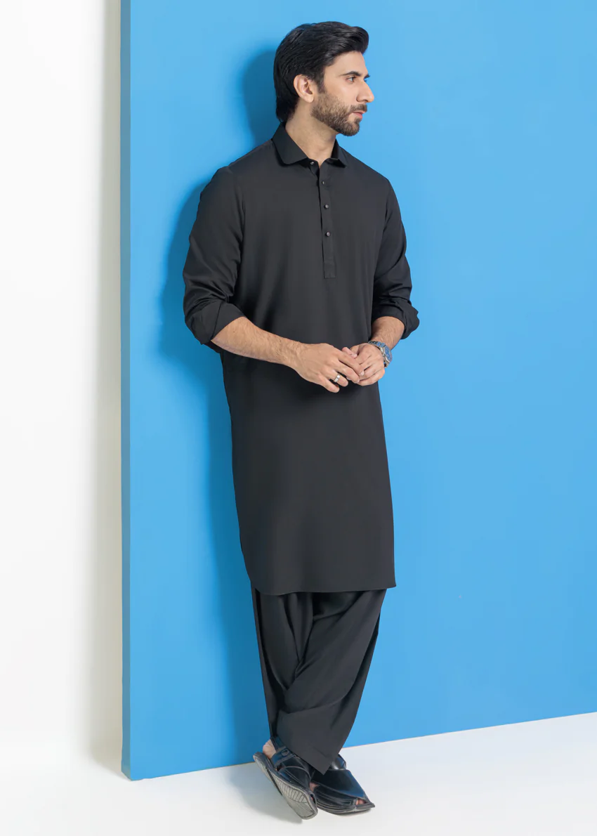 Black-Blended-Shalwar Suit - (MPS25SSS2048) - Image 6