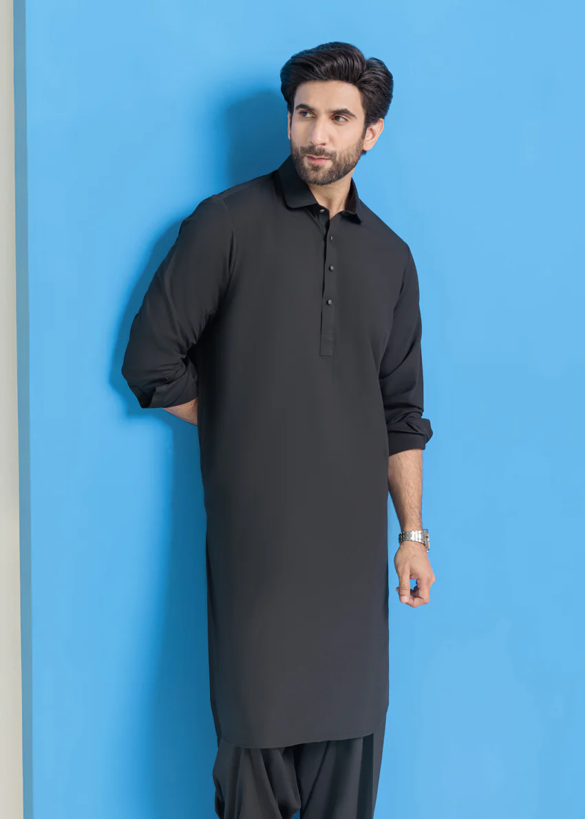 Black-Blended-Shalwar Suit - (MPS25SSS2048) - Image 7