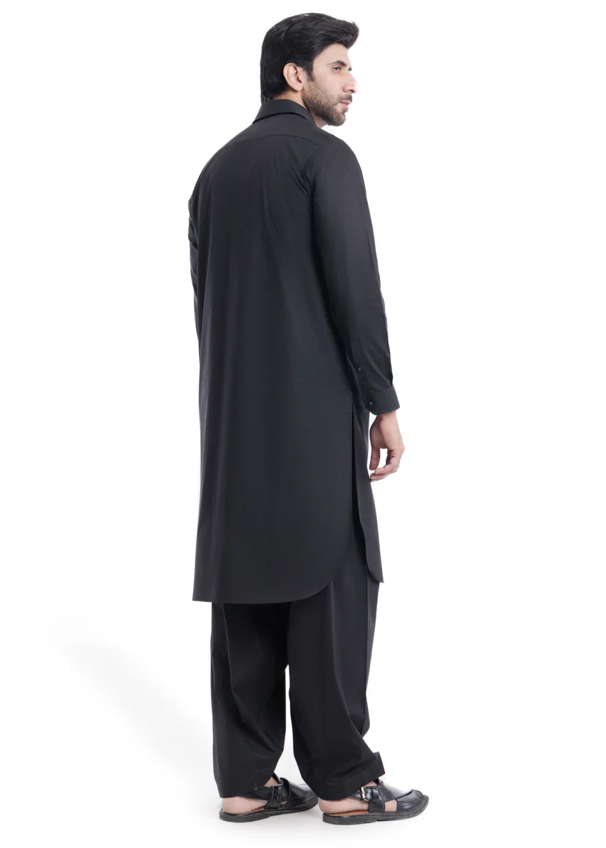 Black-Cotton-Shalwar Suit - (MPS25SSS2055) - Image 5
