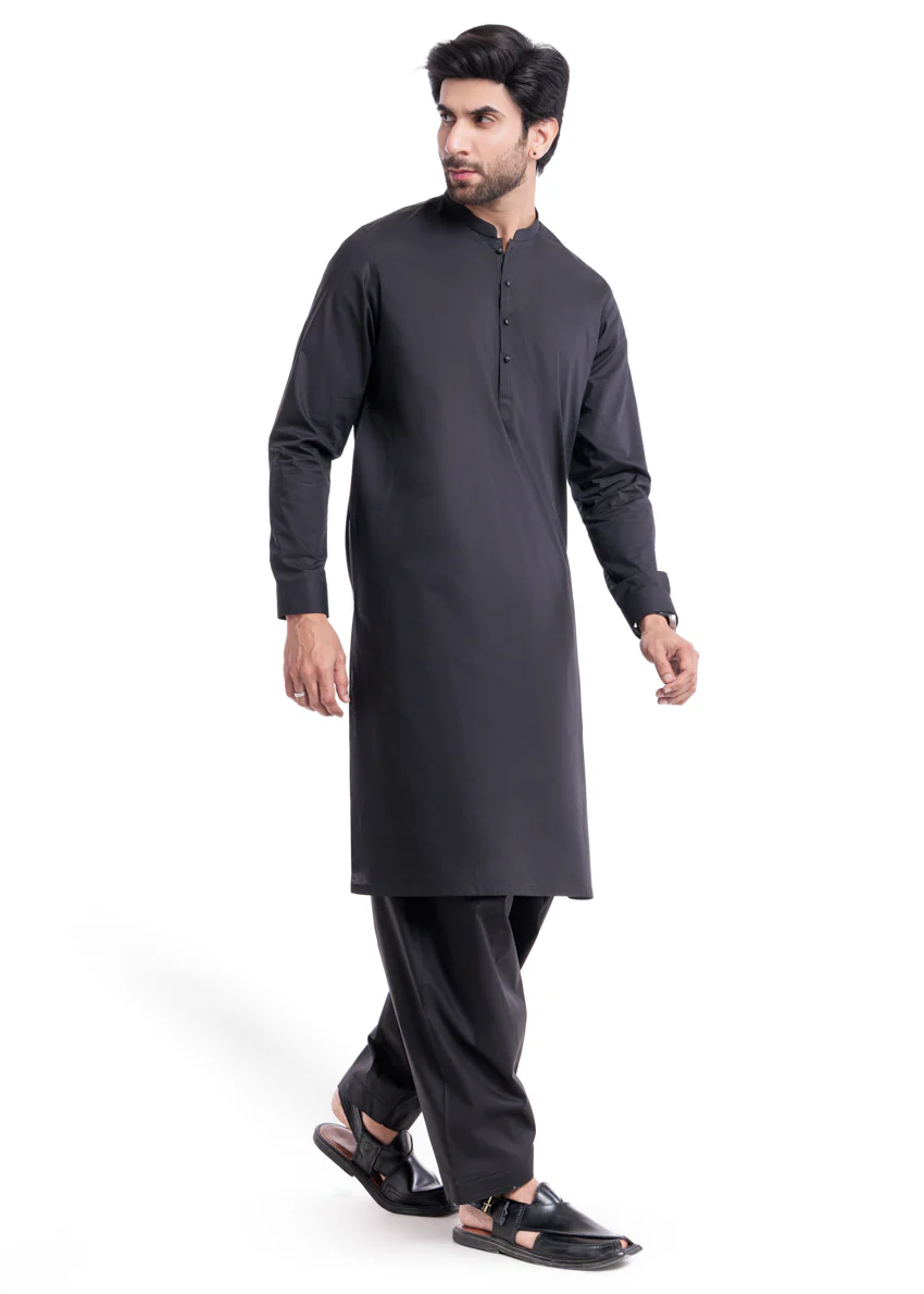 Black-Cotton-Shalwar Suit - (MPS25SSS2056) - Image 3