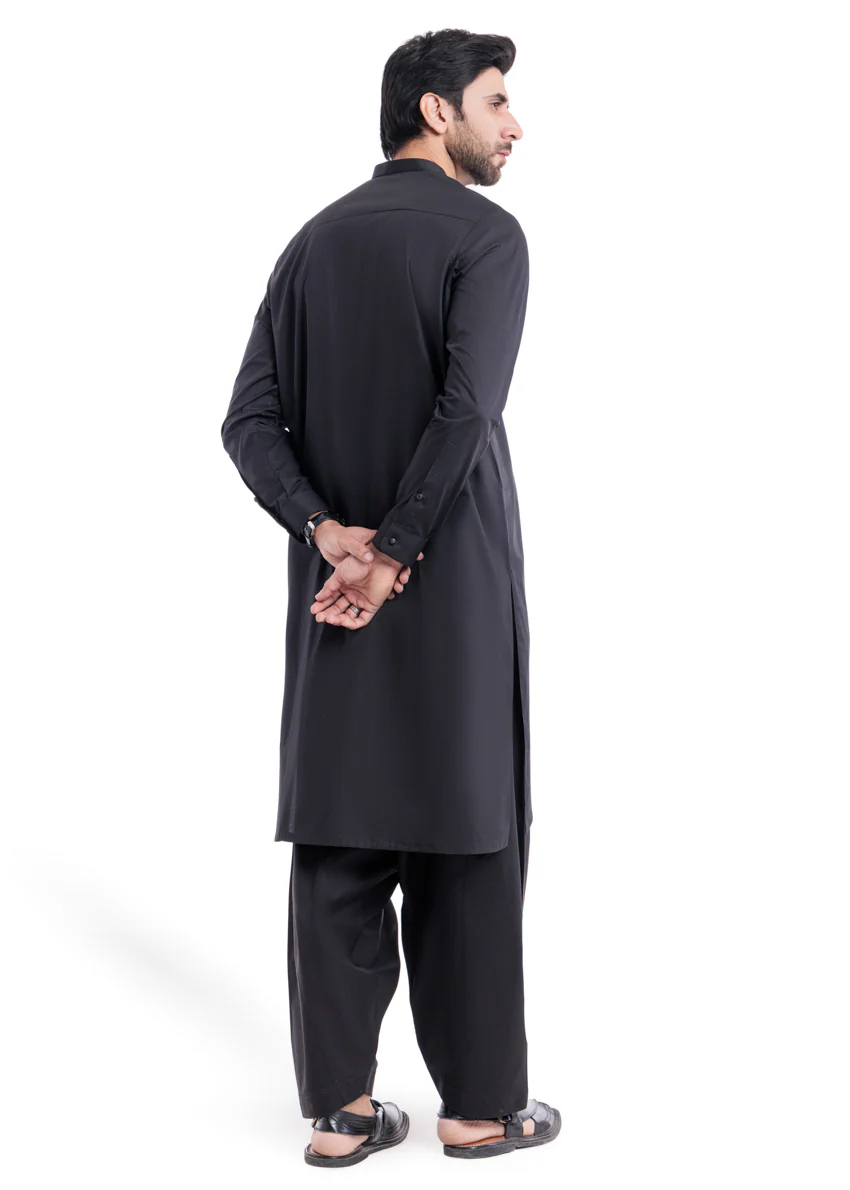Black-Cotton-Shalwar Suit - (MPS25SSS2056) - Image 5