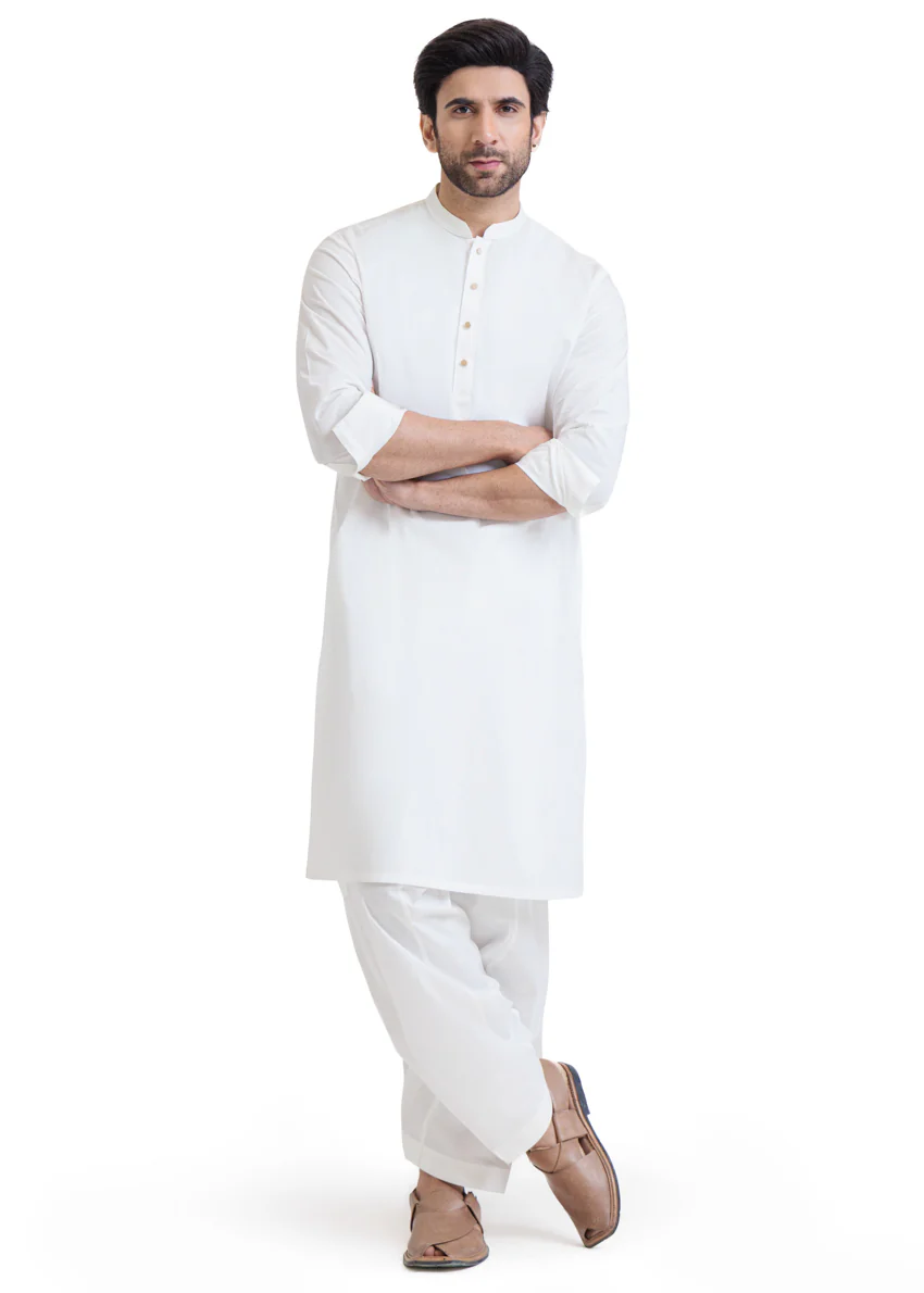 White-Latha-Shalwar Suit - (MPS25SSS2062) - Image 5