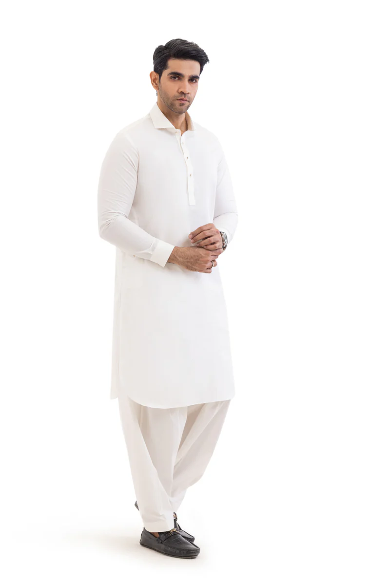O-White-Cotton-Shalwar Suit - (MPS25SSS2063) - Image 3