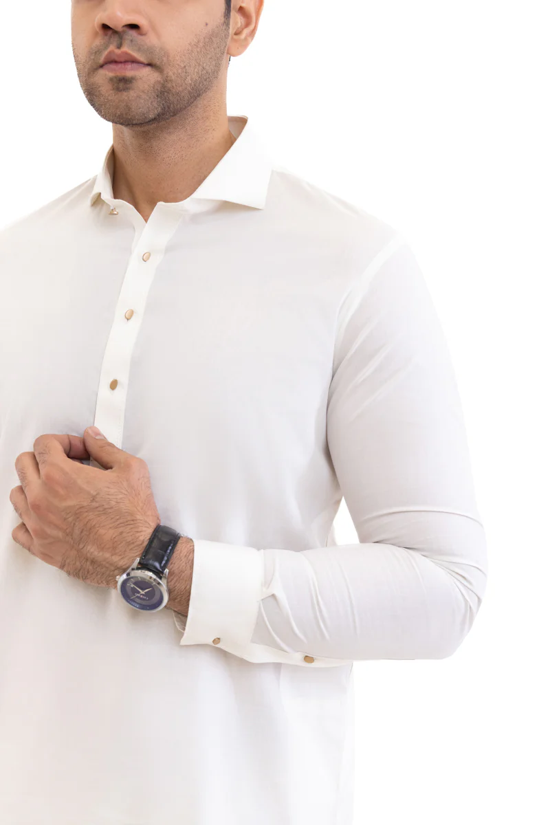 O-White-Cotton-Shalwar Suit - (MPS25SSS2063) - Image 7