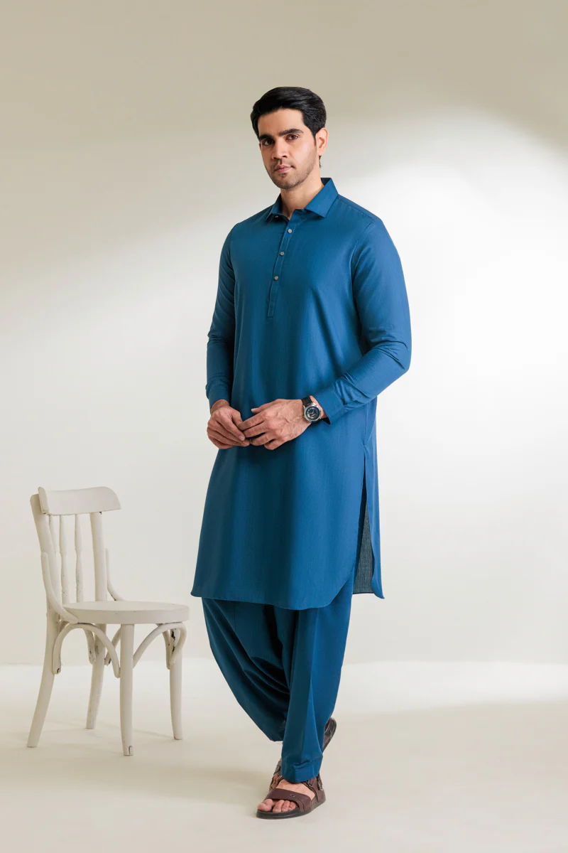 Navy-Blended-Shalwar Suit - (MPS25SSS2067) - Image 10