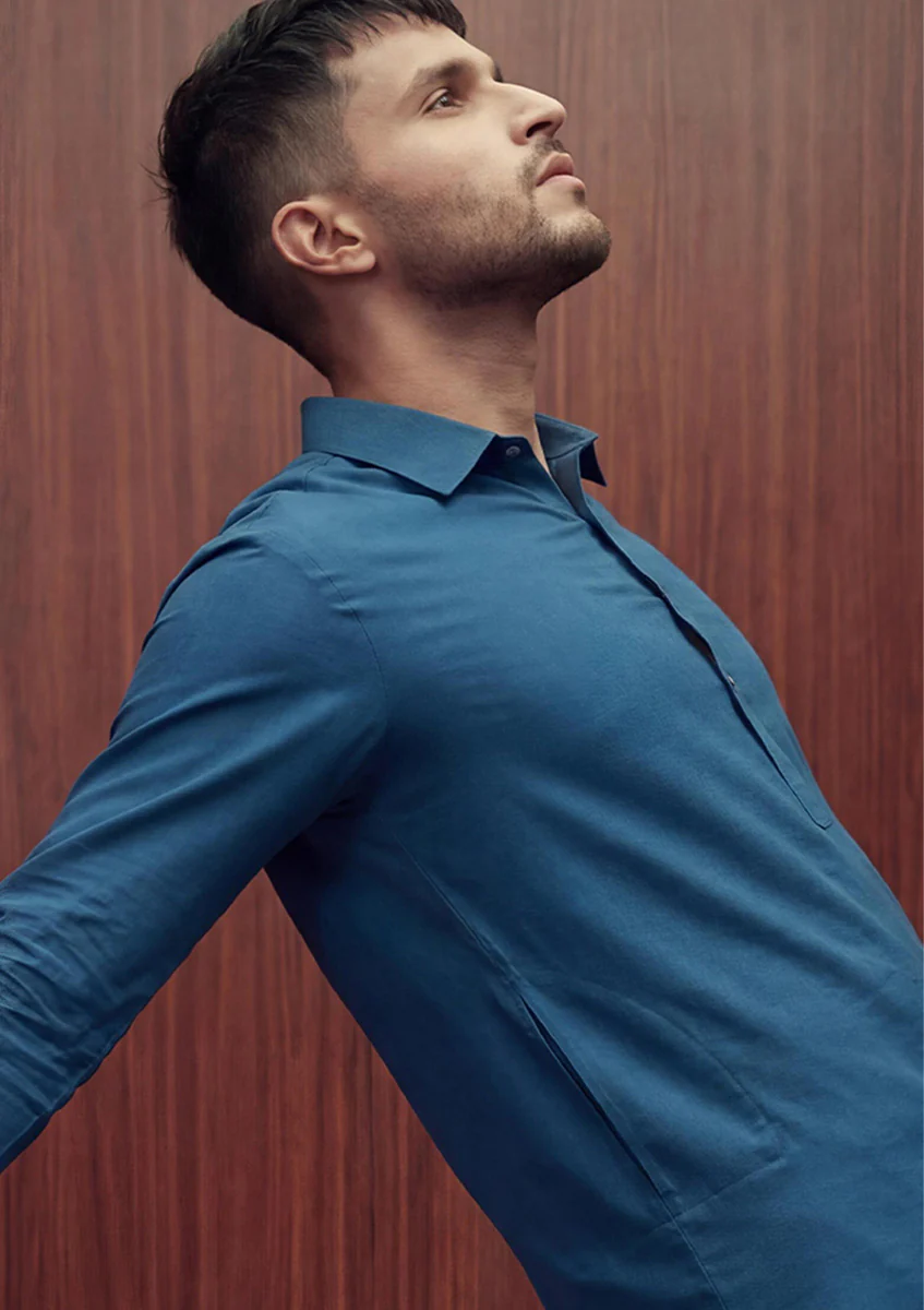 Navy-Blended-Shalwar Suit - (MPS25SSS2067) - Image 2
