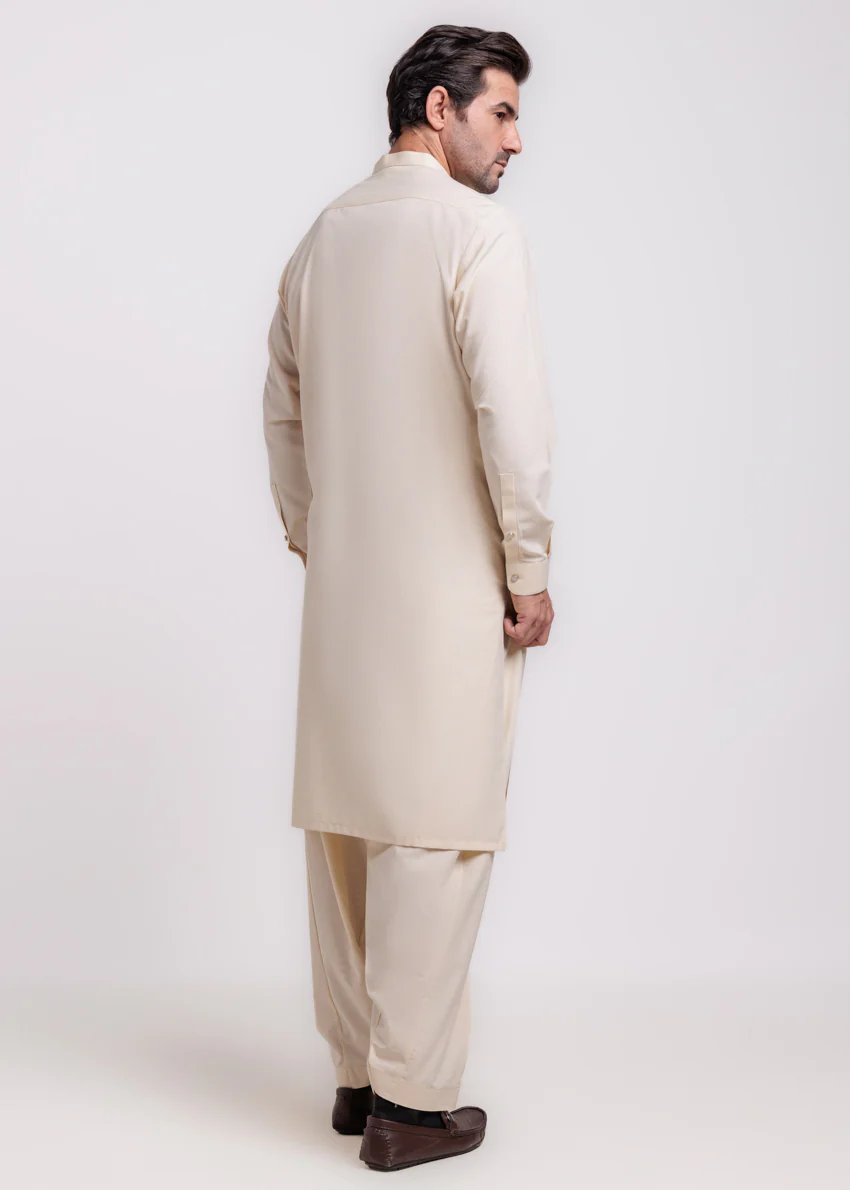 Cream-Blended-Shalwar Suit - (MPS25SSS2070) - Image 2