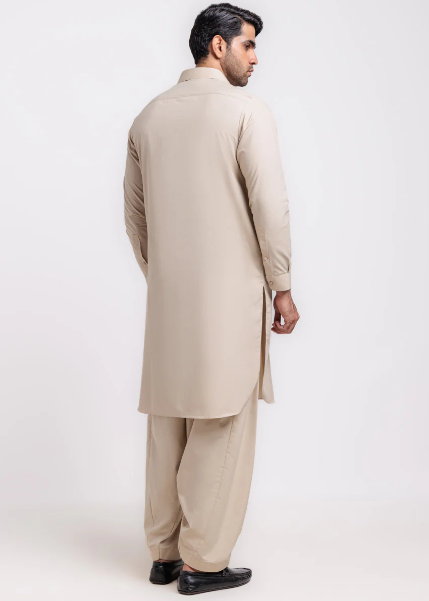Beige-Blended-Shalwar Suit - (MPS25SSS2071) - Image 2