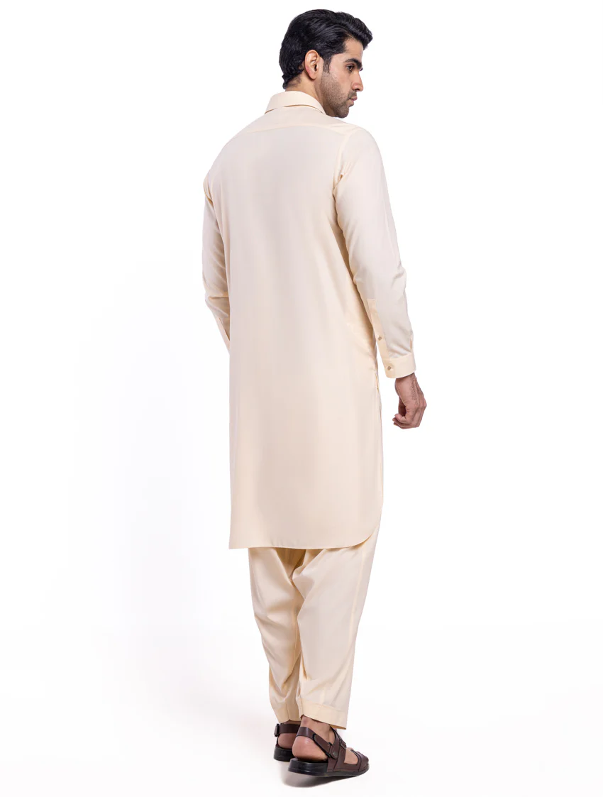 Cream-Blended-Shalwar Suit - (MPS25SSS2075) - Image 2
