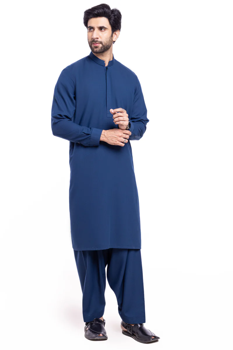 N-Blue-Blended-Shalwar Suit - (MPS25SSS2084) - Image 3