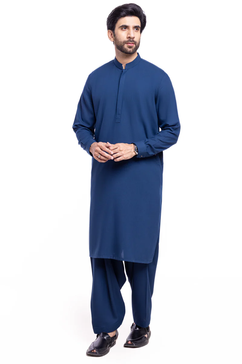 N-Blue-Blended-Shalwar Suit - (MPS25SSS2084) - Image 4