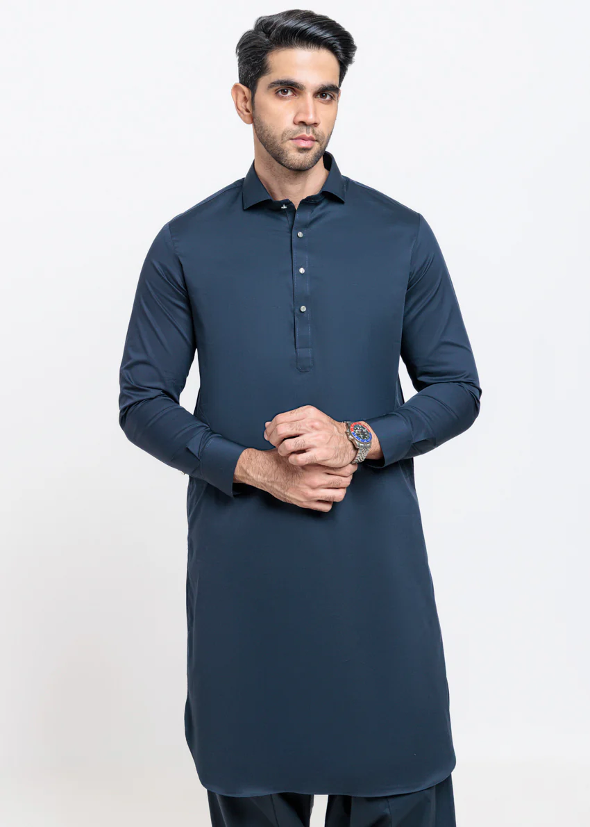 Navy-Blended-Shalwar Suit - (MPS25SSS2086) - Image 5