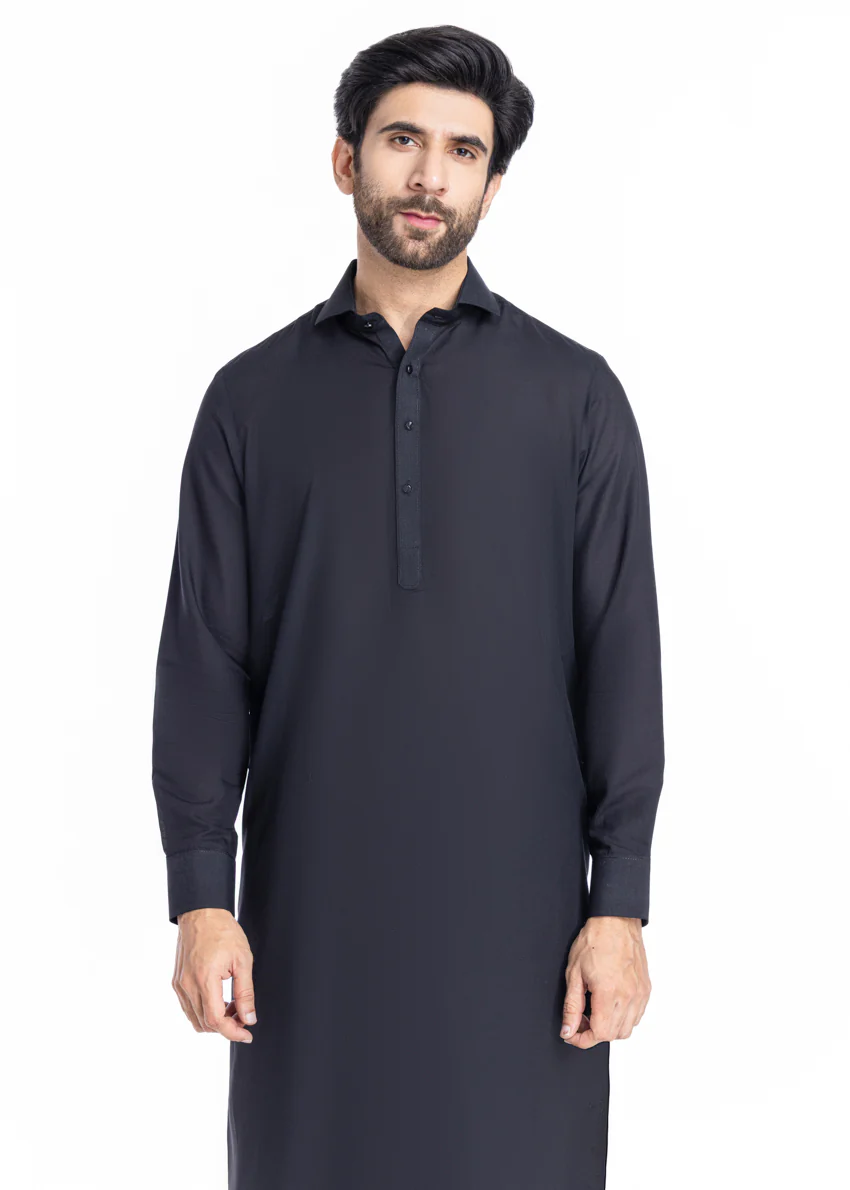 Black-Blended-Shalwar Suit - (MPS25SSS2087) - Image 5