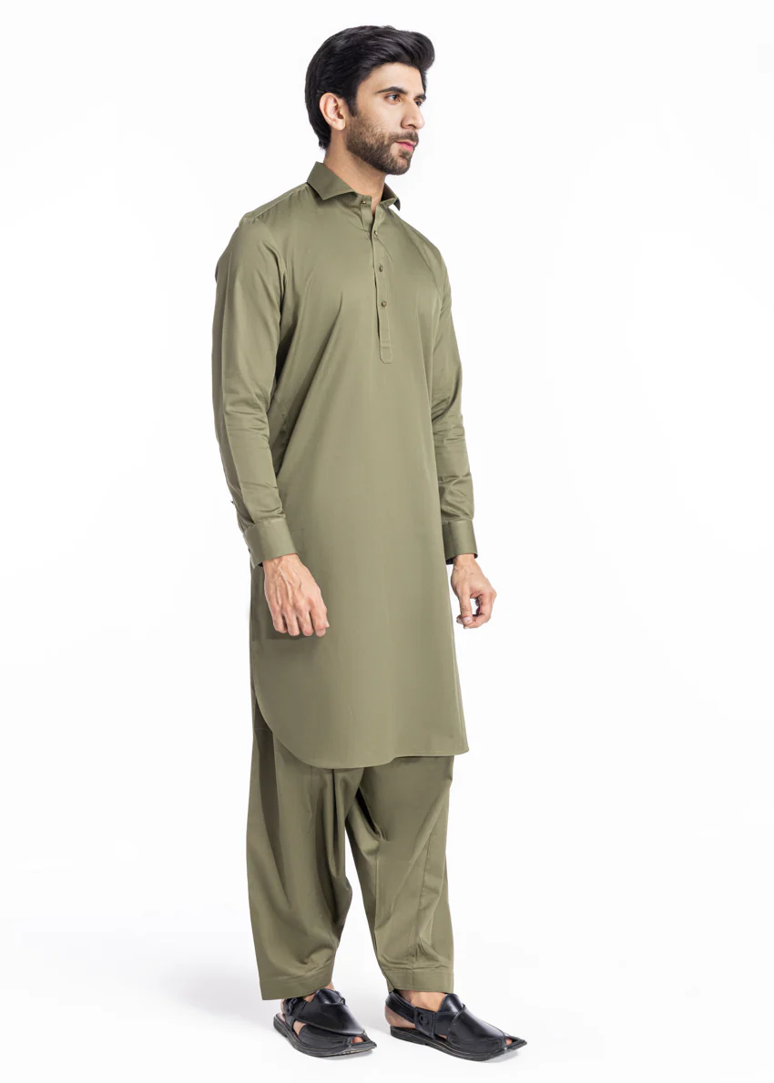 Green-Blended-Shalwar Suit - (MPS25SSS2088) - Image 4