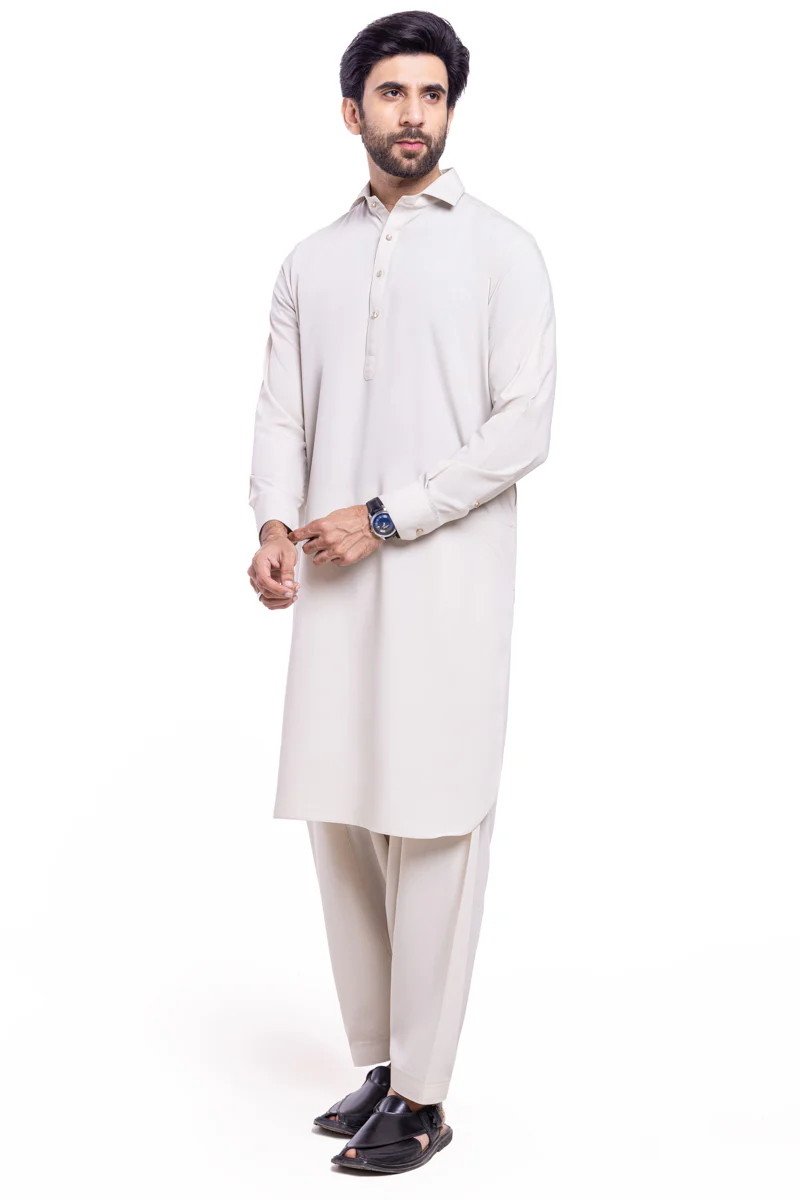 Beige-Blended-Shalwar Suit - (MPS25SSS2090) - Image 4